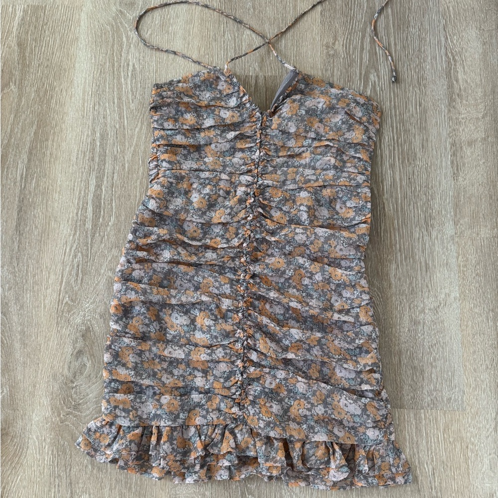 Ditsy Floral Ruched Mini Dress